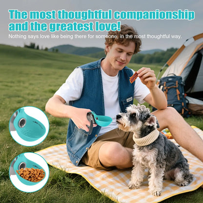 Lumikata 2-In-1 Portable Dog Water Bottle - 10Oz Stainless Steel, Silicone Foldable Bowl Mode, Leak-Proof Water Ball for Small Dog Walking, Pet Feeding Supplies